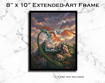 Charizard V - Estrelas Brilhantes - Moldura Artística Estendida – Impressão Brilhante 8x10, Estojo Magnético UV (Cartão não incluído)