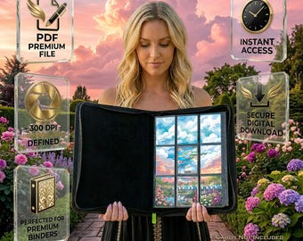 Arte expandida inspirada em Altaria Swablu para fichário de 9 bolsos - Download digital