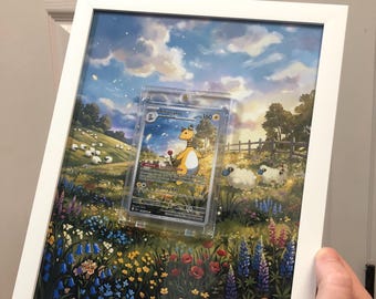 Ampharos Extended Art Frame – Impressão brilhante 8x10, estojo magnético com proteção UV incluído