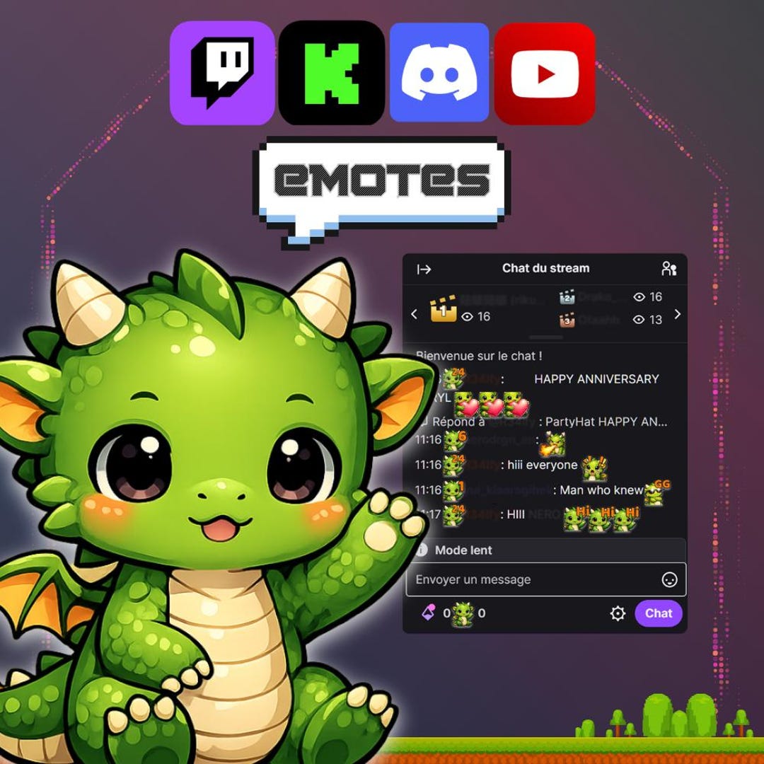 10 Cute Baby Dragon Twitch Emotes • Ferocious Green Tiny Dragon ...