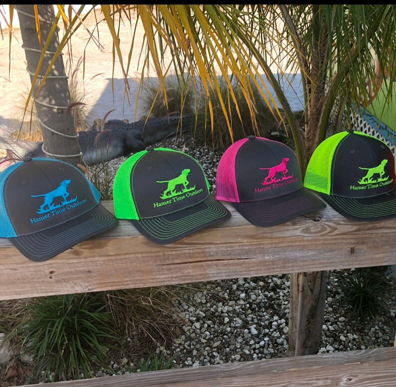 Richardson Trucker Hat Neon Snap Back Cap. Dog Hound Hunting Etsy