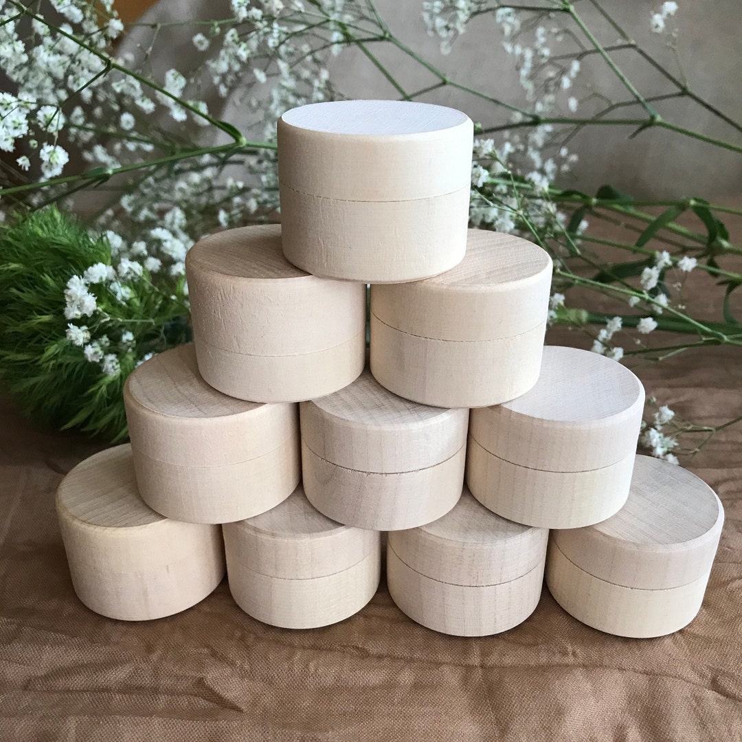 20 Round Wooden Boxes / Tiny Ring Box / Gift Packaging Etsy