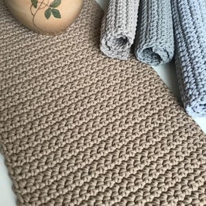 Chunky Crochet Table Runner: Cotton Rope, Boho Scandi Decor