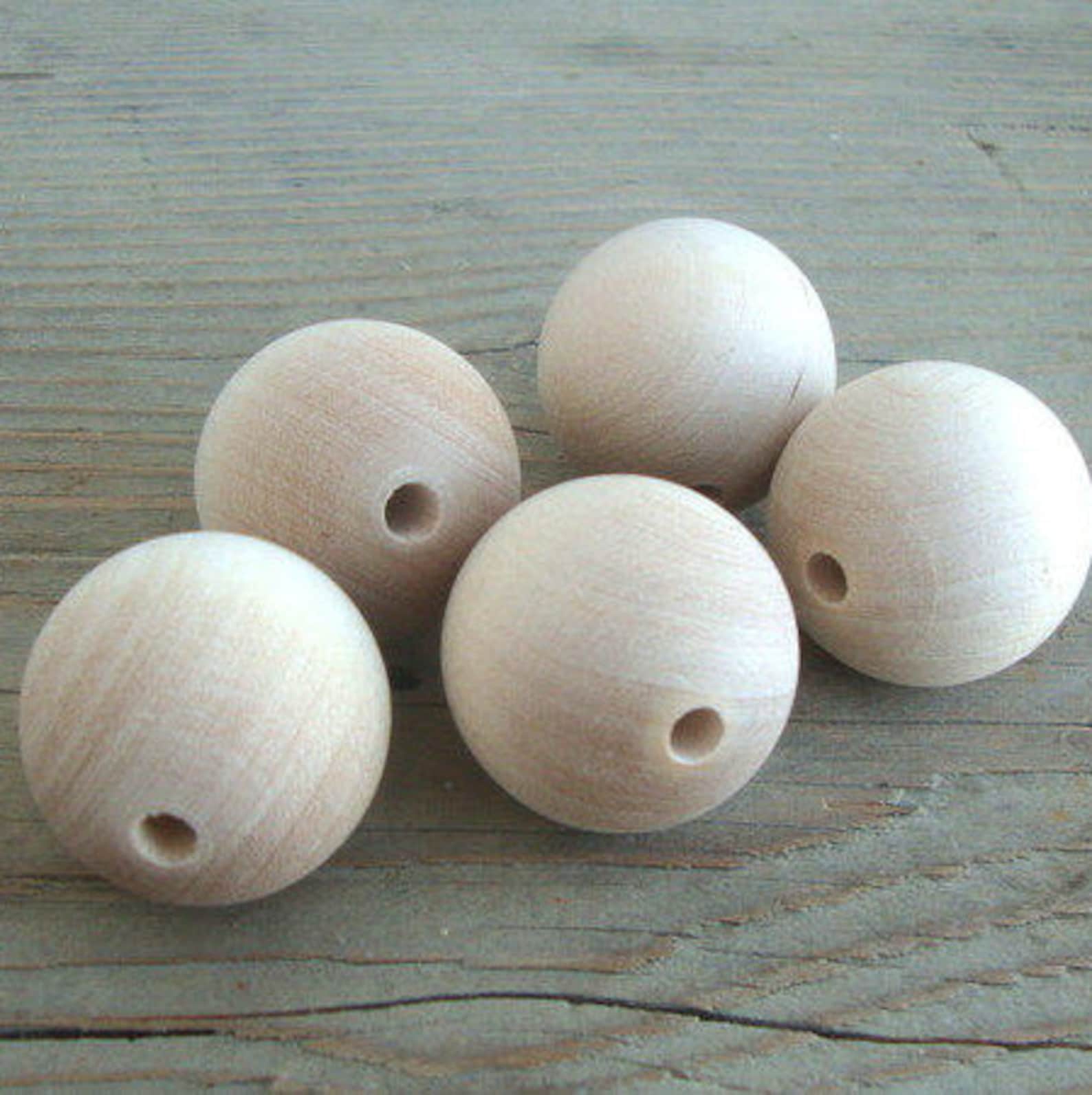 Very Big Wooden Beads pack of 50 40 mm Wood Beads Large Etsy