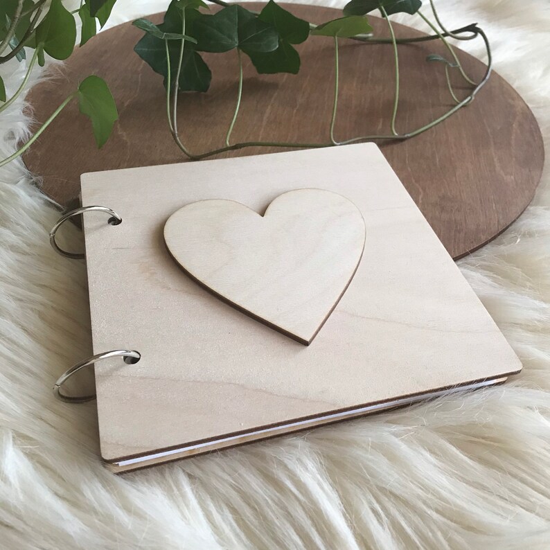 Small Scrapbook Album Gift for Girlfriend Wooden Cover Mini Etsy