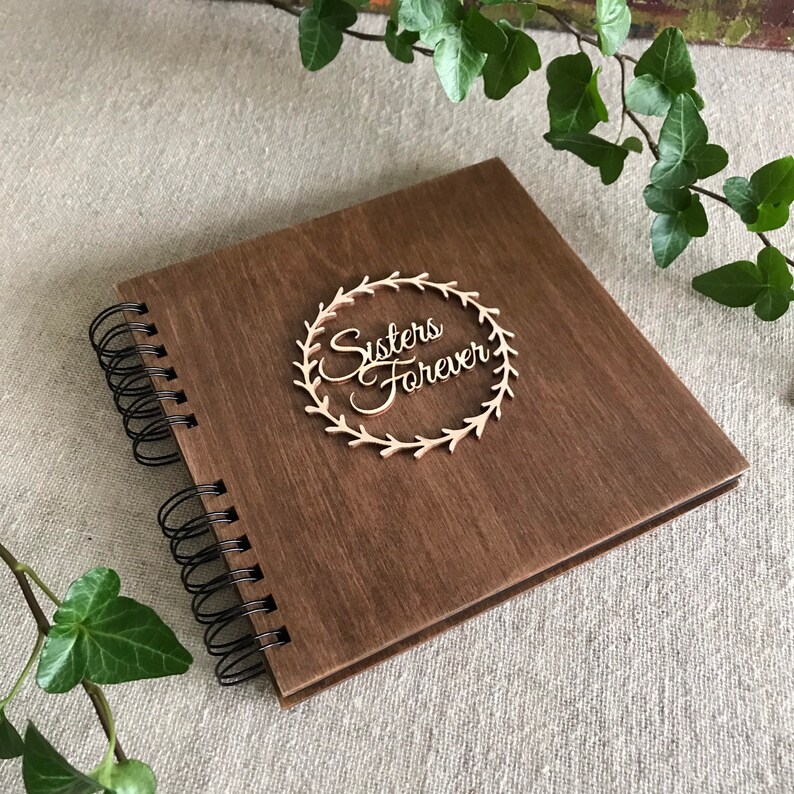 Sister Gift Scrapbook Album Photo Book With Wood Cover Etsy