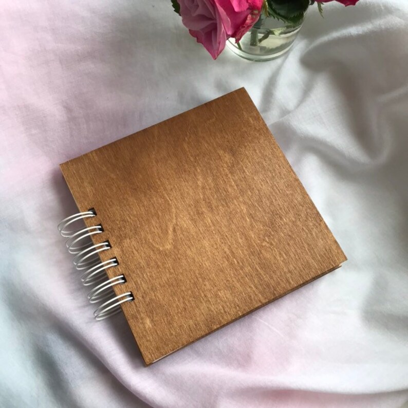 Square photo album 4 x 4 prints album memory book wooden Etsy
