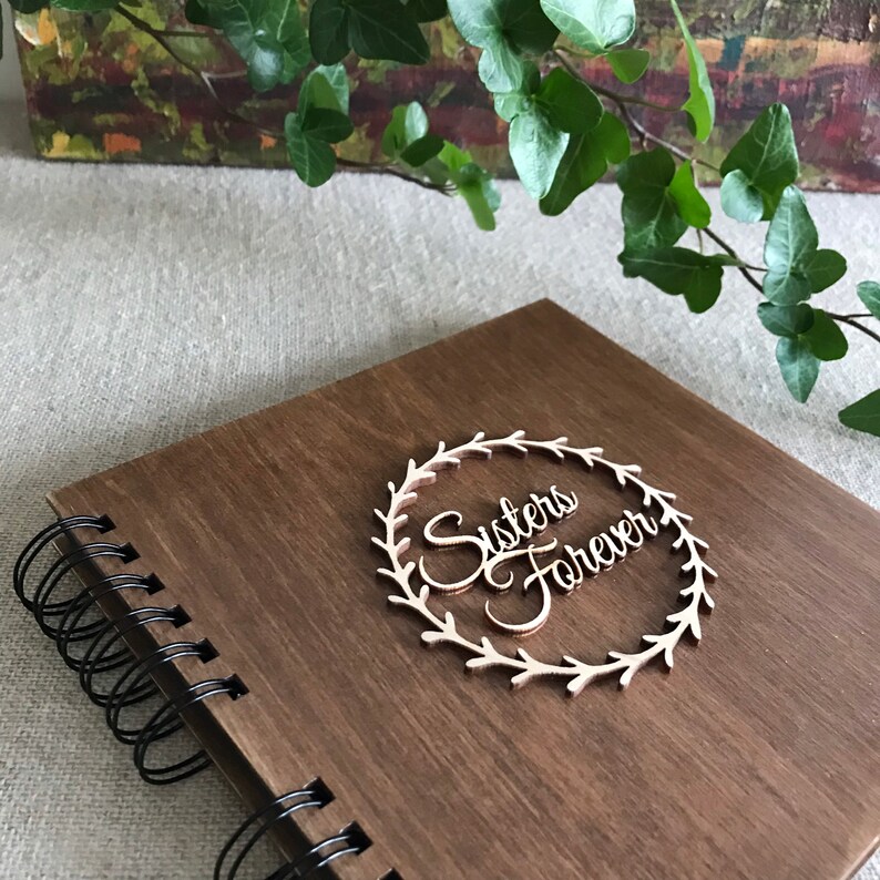 Sister Gift Scrapbook Album Photo Book With Wood Cover Etsy