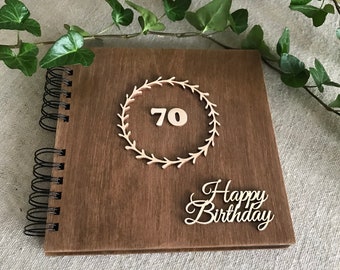 70 Geburtstag Geschenk / Fotoalbum für Vater / Geschenk für Bruder / Jahrestag Gästebuch