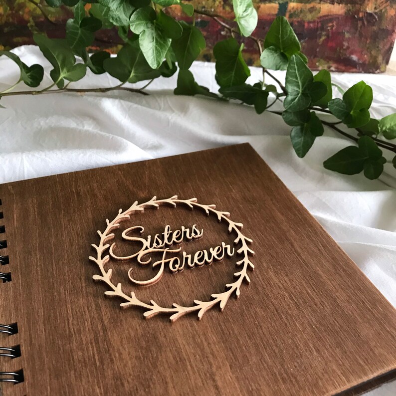 Sister Gift Scrapbook Album Photo Book With Wood Cover Etsy