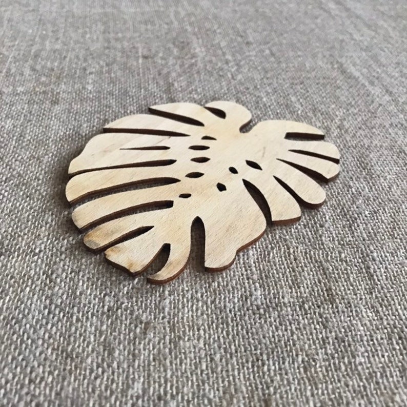 Wooden Coasters / Set of 20 / Monstera Laser Cut Outs / - Etsy