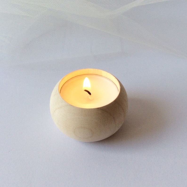 Set of 3 Wooden Tea Lights Holders Modern Home Decor Etsy