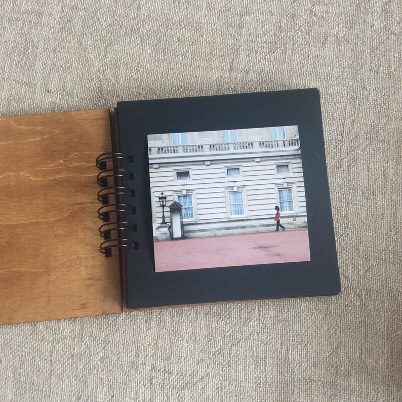 Square Photo Album 4 X 4 Prints Album Memory Book Wooden Etsy