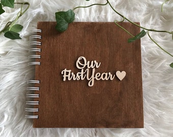 First Anniversary Scrapbook, Love Diary, Photo Book, Anniversary Gift for Husband