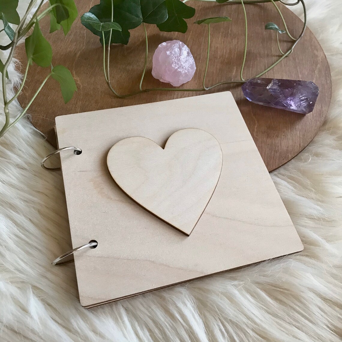 Small Scrapbook Album Gift for Girlfriend Wooden Cover Mini Etsy