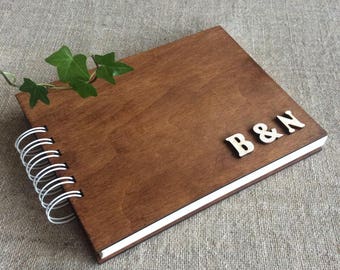 Gepersonaliseerd fotoalbum, A5 houten omslagboek, cadeau voor man, vrouw, vriendin, vriend