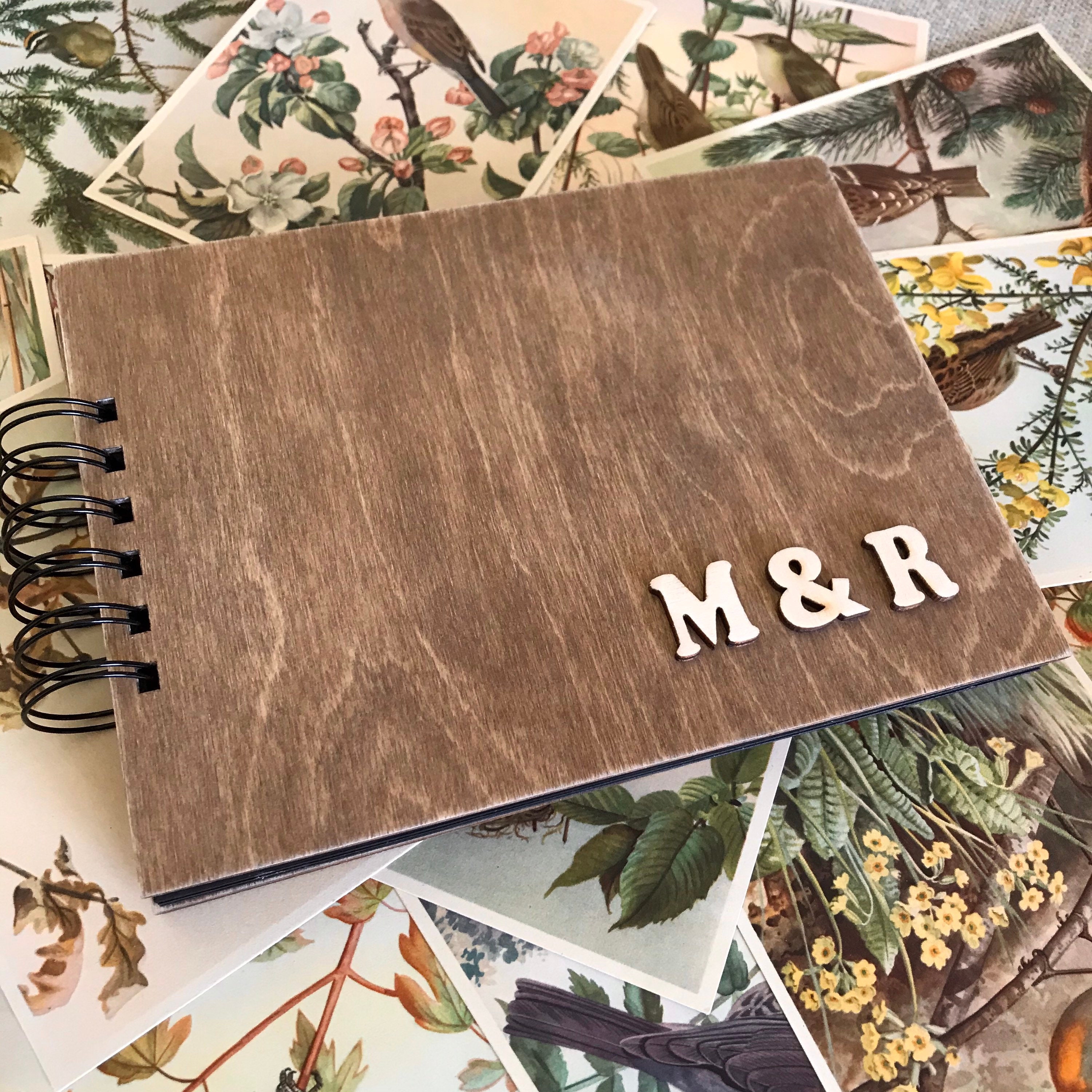 Couple Scrapbook Wooden Photo Album Anniversary Gift for Etsy