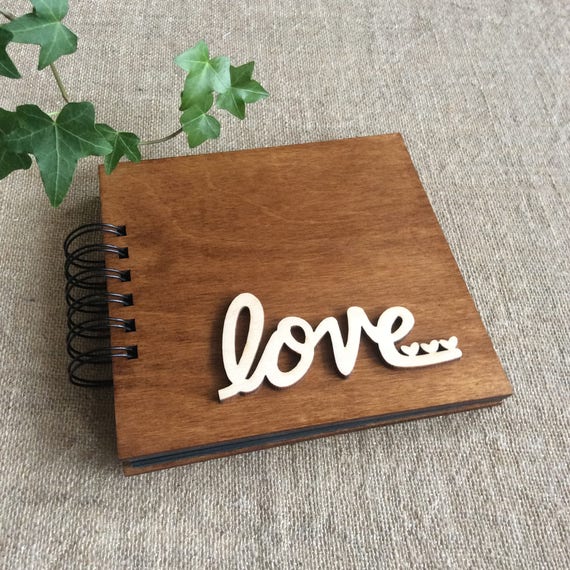 Fotoalbum Holz Cover Album Schwarze Seiten Jahrestag Etsy