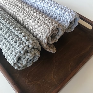 Crochet Placemats Set of 4: Neutral Table Decor, Recycled Cotton