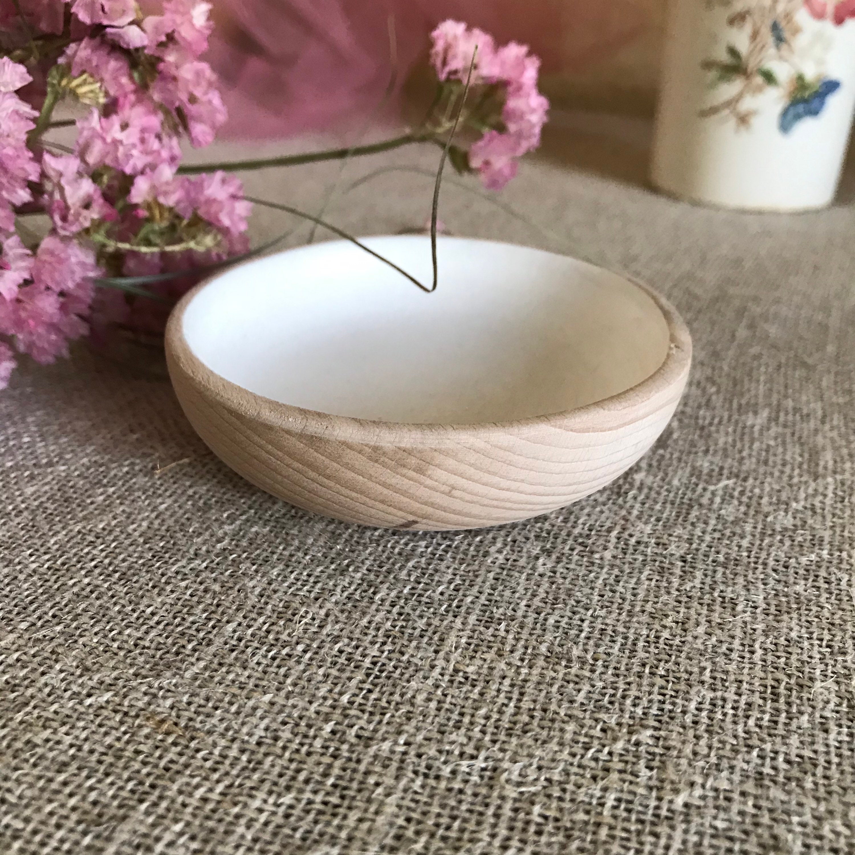 Wooden jewelry dish set of 2 small wood bowls trinket bowl Etsy