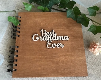 Gift for Grandma / Birthday Scrapbook / Wooden Photo Album  / Best Grandma Ever
