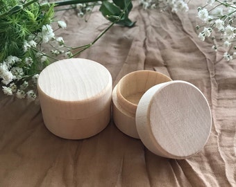 10 Wooden Ring Boxes / Wedding Ring Case / Round Box