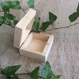 2 x Small Wood Box, Wooden Ring Bearer, Earrings Storage, Gift Box