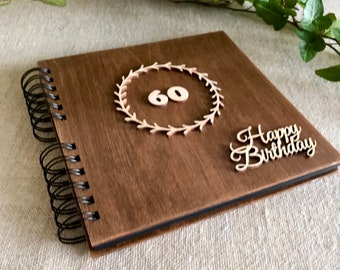 birthday gift 60th, blank scrapbook album, father gift, brother anniversary