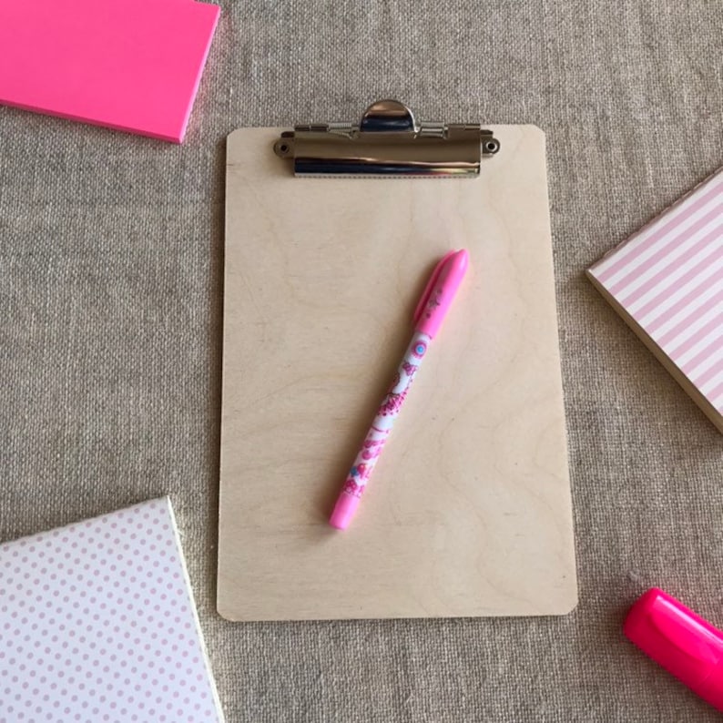 Wooden Clipboard A5 Size Set of 5 Board With Clip Menu Etsy