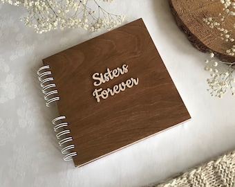 Gift for Sister - Wooden Photo Album - Sisters Forever