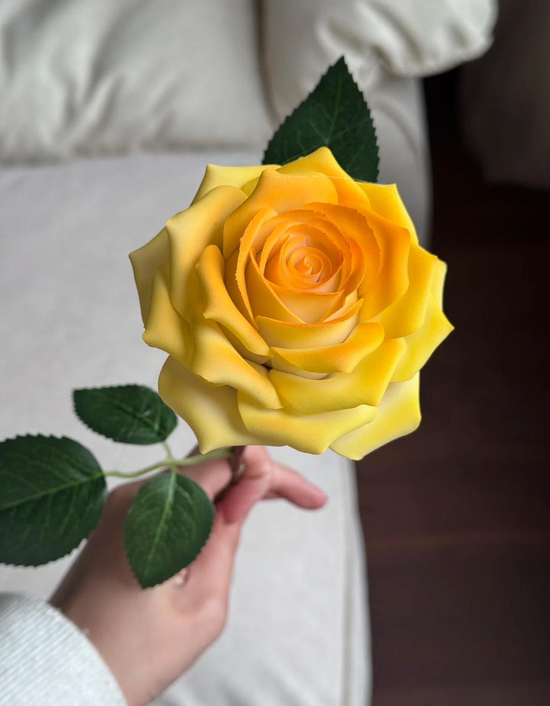 Handmade Ceramic Rose Flower, Pure Handcrafted Floral Decor, Elegant ...