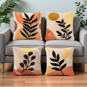 Boho Botanische Klinkhaak Kussenset Zon Maan Varenblad Aardetinten Slaapkamer Accent
