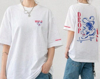 Oversized white tee
