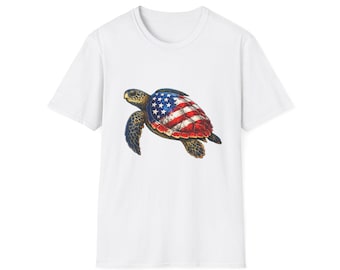 American Flag Sea Turtle T-Shirt | Patriotic Turtle Shirt USA