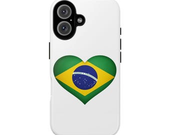 Brazil Flag Heart Tough Case | Phone Protective Case, Brazilian Pride