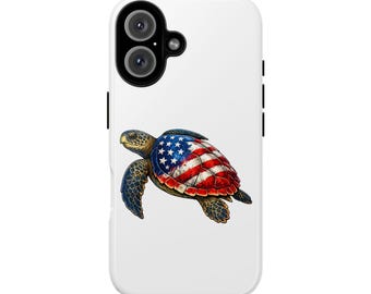 American Flag Sea Turtle phone case | iPhone Samsung patriotic turtle