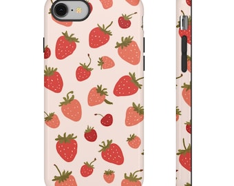 Strawberry Pattern Phone Case | Playful Berry Design, Dual-Layer Protection