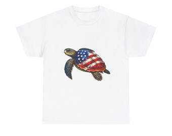 American Flag Sea Turtle T-Shirt | Patriotic Turtle Tee