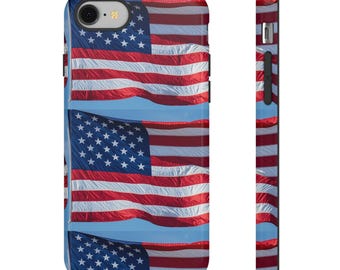 American Flag Phone Case | Dual-Layer Protective, Patriotic Stars Stripes
