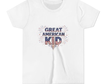 Kids Distressed American Flag T-Shirt | "American Kid" Patriotic Tee