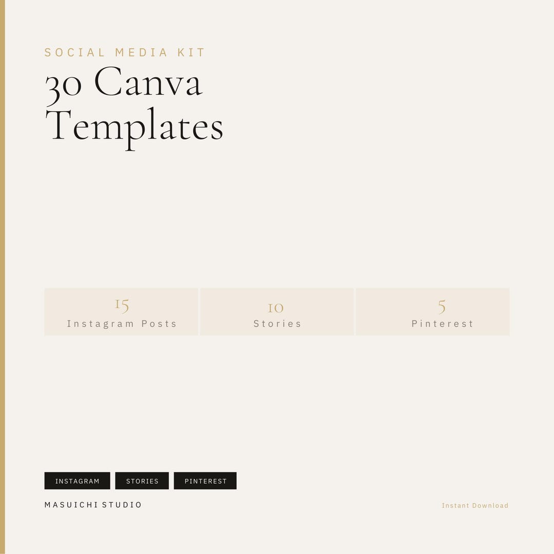 Social Media Kit Canva | 30 Templates | Instagram + Pinterest | Instant ...