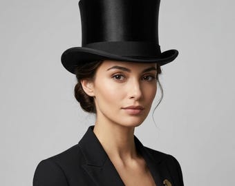 Brown Top Hat Victorian Steampunk Gothic Handmade Festival Costume Vintage Fashion Accessory