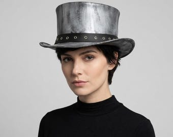 Distressed Steampunk Top Hat Gothic Festival Handmade Vintage Alternative Fashion Accessory