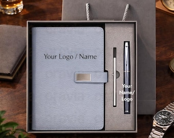 Personalized  Notebook Gift Set, Custom Logo, Corporate Gift Box