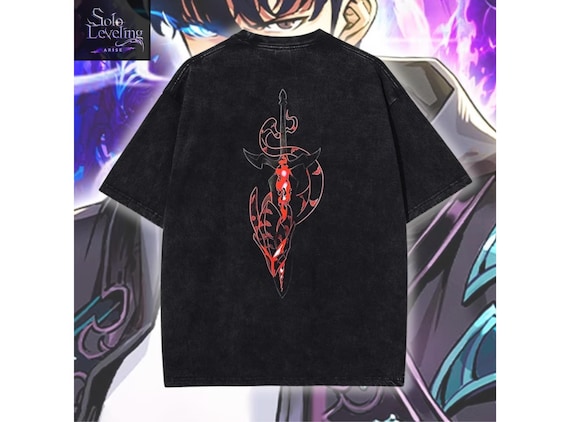 Solo Leveling Graphic T-Shirt, ARISE Print Tee Shirt, Washed Cotton Shirt, Casual Daily Wear