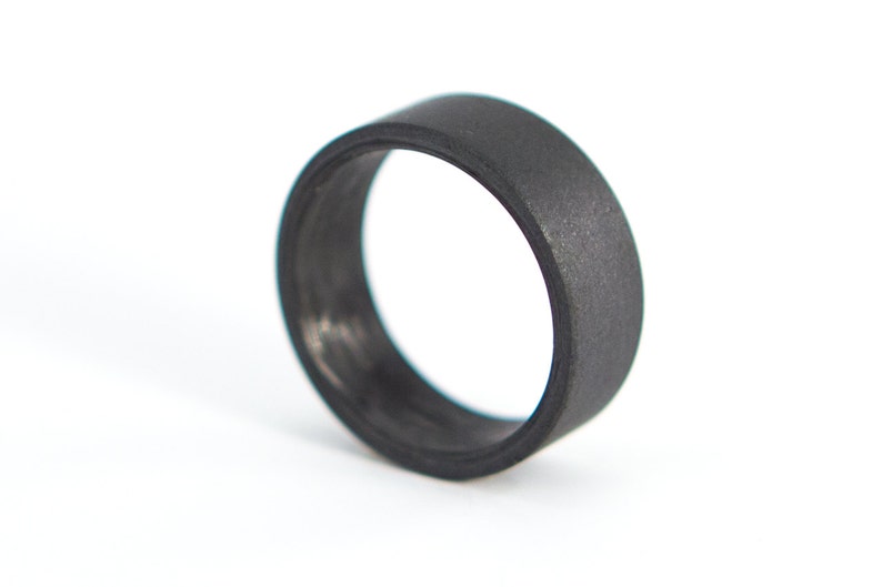 Graphite and Titanium Wedding Ring Set. Flat Matte Titanium Etsy