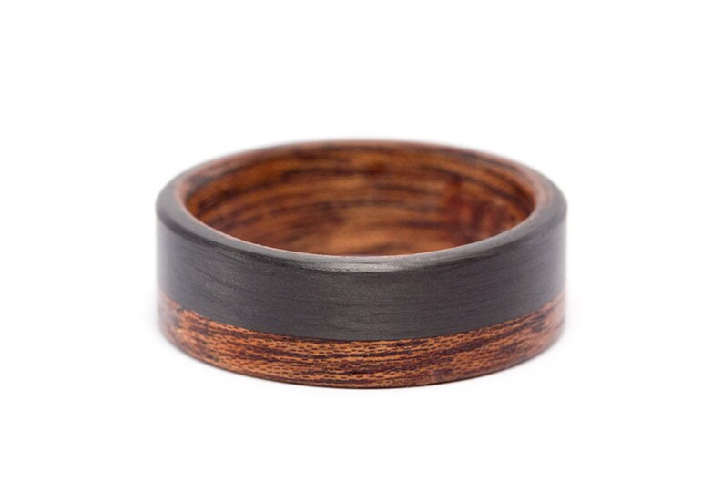 Men's Bentwood and Carbon Fiber Ring. Modern and Natural Etsy