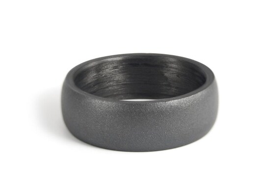 Carbon fiber and graphite ring for him. Gray rounded men s wedding band. Alternative wedding ring. Graphite engagement ring 01102 7N Etsy