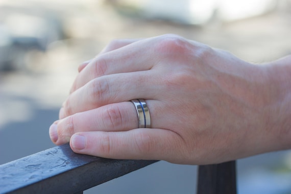 Polished on sale titanium ring