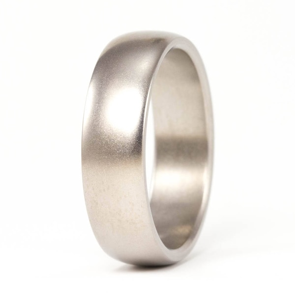 Matte titanium ring for him. Round men wedding ring. Hypoallergenic engagement ring. Titanium ring gift for him (00003_7N)